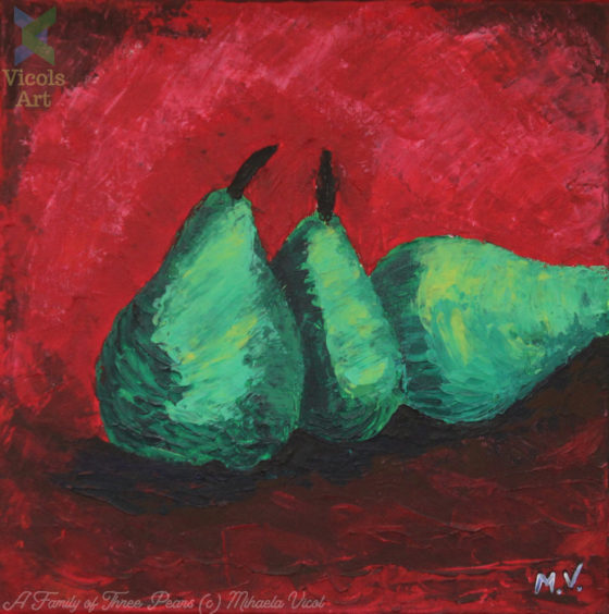 Three Pears - Mihaela Vicol - Acrylic Paint