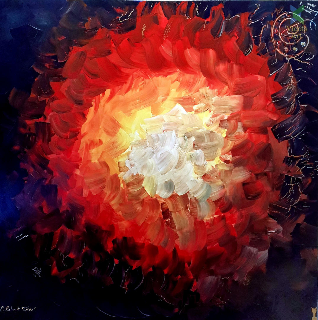 Soul of Supernova – Canvas 100 x 100 cm – Abstract Acrylic Paint by Emilian Robert Vicol